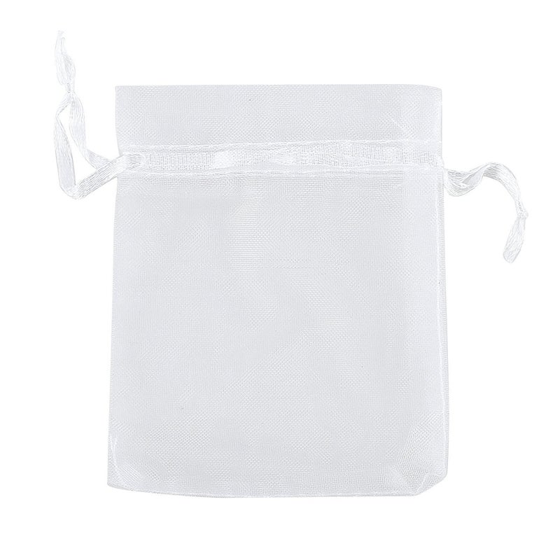 Ankirol 50pcs Sheer Organza Favor Bags 12 X 16 INCH X Large Organza Drawstring Bags (white) - Image 1